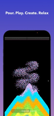Published Drizzl App Store image showing layers of colored sand on the canvas